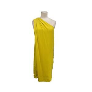 Diane Von Furstenberg New Liluye Dress Acid Lemon Silk Size 2